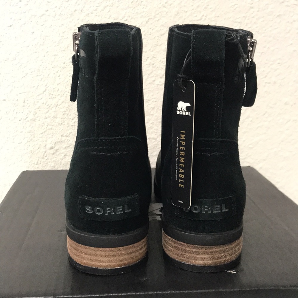 Sorel Women's Black Emelie Zip Waterproof Ankle Bootie, NL3502-010 - Picture 4 of 8